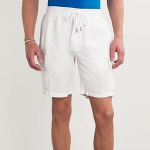 Vilebrequin white linen drawstring cargo shorts